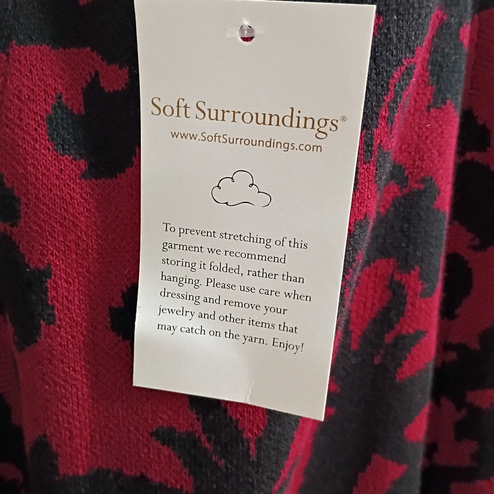 NWT.Soft Surroundings Red and Black Sweter Midi Skirt. - Picture 7 of 7